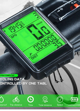 Bike Bicycle Speedometer Cycle Digital Odometer Computer Waterproof Puce Gaia