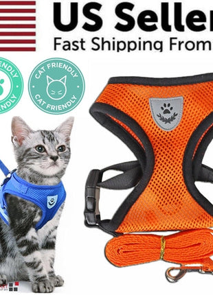 Cat Dog Pet Harness Adjustable Control Vest Dogs Reflective S M L XL Puce Gaia