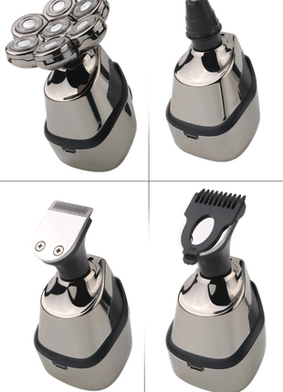 7D Cordless Shaver Hair Trimmer Men’s 5-In-1 Electric Head Shaver Puce Gaia
