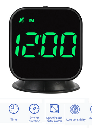 Digital Car HUD GPS Speedometer Head Up Display MPH KMH Compass Puce Gaia
