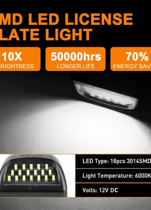 For 00-06 Chevy Tahoe Suburban GMC Yukon XL LED License Plate Light Puce Gaia