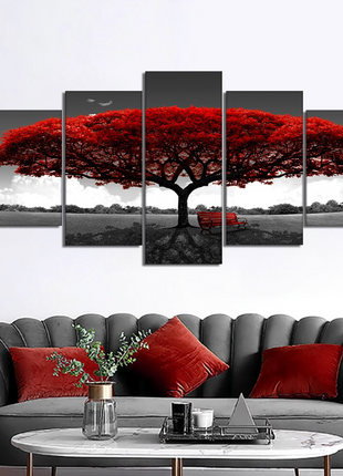 5Pcs Canvas Print Paintings Landscape Pictures Wall Art Modern Living Puce Gaia