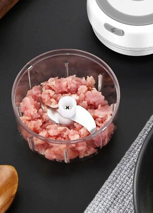 Electric 300ML Garlic Press Chopper Chili Onion Fruits Meat Mincer Puce Gaia