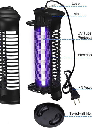 Electric Fly Gnat Killer Lamp Pests Fly Insect Trap Mosquito Bug Puce Gaia