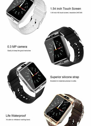 Bluetooth Smart Watch w/Camera Waterproof Phone Mate For Android Puce Gaia