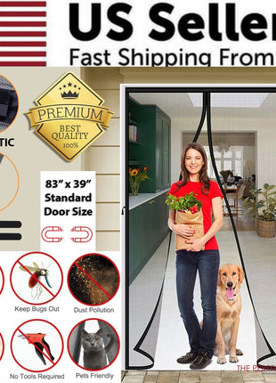 Magnetic Screen Door Mesh Curtain Durable Heavy Duty Mosquito Net Bug Puce Gaia