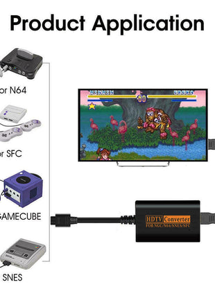 N64 To HDMI Converter Adapter HD Link Cable For Nintendo Gamecube Puce Gaia