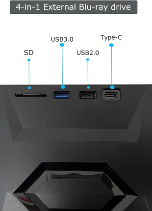 External CD DVD Drive USB 3.0 Writer Burner Player for PC Laptop Puce Gaia