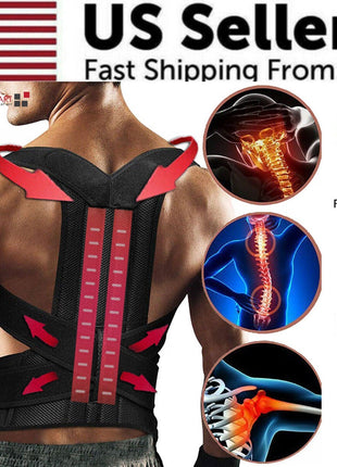 Adjustable Posture Corrector Low Back Support Shoulder Brace Belt For Puce Gaia