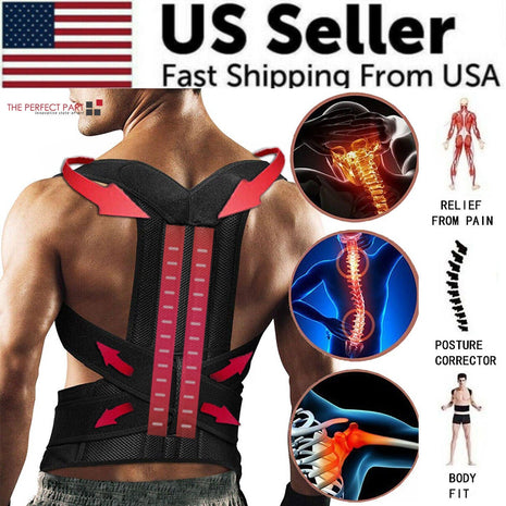 Adjustable Posture Corrector Low Back Support Shoulder Brace Belt For Puce Gaia