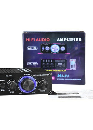 400W 12V 2 Channel Powerful Stereo Audio Power Amplifier HiFi Bass Amp Puce Gaia