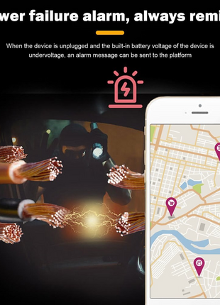 GPS Tracker Real-Time Tracking Locator Device GPRS GSM Car/Motorcycle Puce Gaia