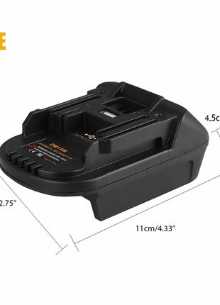 USB Battery Adapter Converter For 20V DEWALT Milwaukee M18 Convert To Puce Gaia