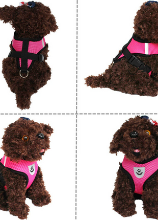 Cat Dog Pet Harness Adjustable Control Vest Dogs Reflective S M L XL Puce Gaia