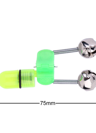 10/40 PC LED Night Fishing Bite Bait Alarm 2 Bells Light Rod Tip Clip Puce Gaia