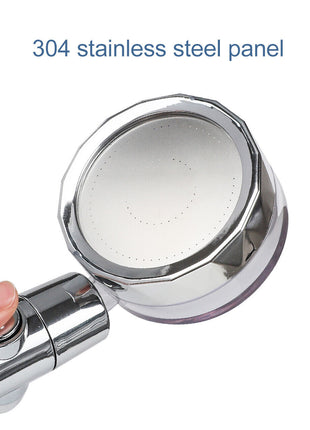 High Pressure Shower Head Adjustable 360° Rotation Turbine Water Puce Gaia