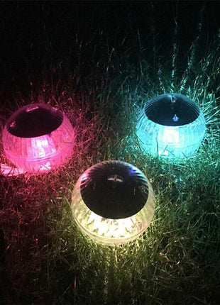 Outdoor Solar LED Floating Light Garden Pond Pool Lamp Rotating RGB Puce Gaia