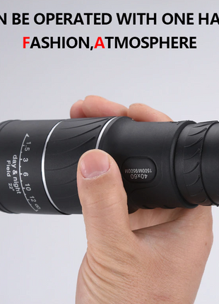 40X60 Monocular Binoculars With Night Vision BAK4 Prism High Power Puce Gaia