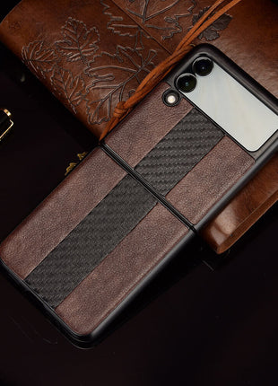 For Samsung Galaxy Z Flip 3 5G Slim Folding Leather Shockproof Phone Puce Gaia