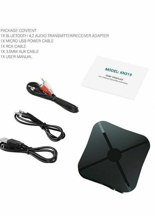 2in1 Bluetooth Transmitter Receiver Wireless Adapter TV Home Stereo Puce Gaia