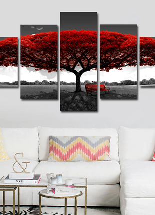 5Pcs Canvas Print Paintings Landscape Pictures Wall Art Modern Living Puce Gaia