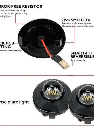 2X LED License Plate Light Rear Bumper Tag Assembly Lamp For Ford F150 Puce Gaia