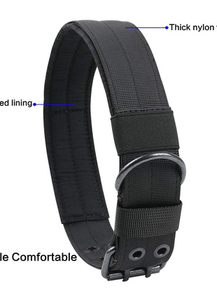 2" Wide Tactical Heavy Duty Nylon Large Dog Collar K9 Military With Puce Gaia