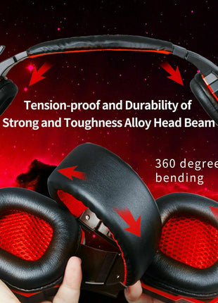 3.5mm Gaming Headset Mic LED Headphones Stereo Bass Surround For PC Puce Gaia