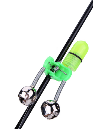 10/40 PC LED Night Fishing Bite Bait Alarm 2 Bells Light Rod Tip Clip Puce Gaia