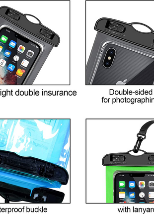 3 Pack Waterproof Floating Cell Phone Pouch Dry Bag Case Cover For Puce Gaia