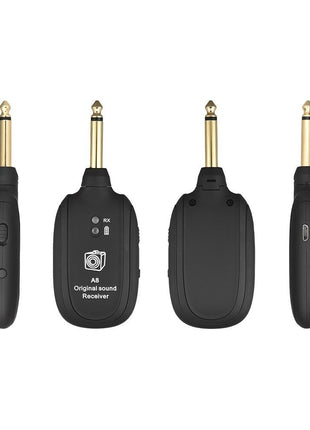 UHF Guitar Wireless System Transmitter+Receiver Built In Rechargeable Puce Gaia