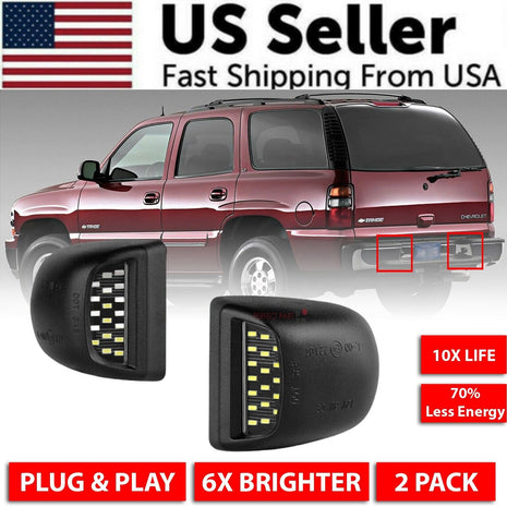 For 00-06 Chevy Tahoe Suburban GMC Yukon XL LED License Plate Light Puce Gaia