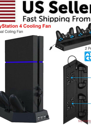 PS4 Cooling Station Vertical Stand 2 Controller Charging Dock For Puce Gaia