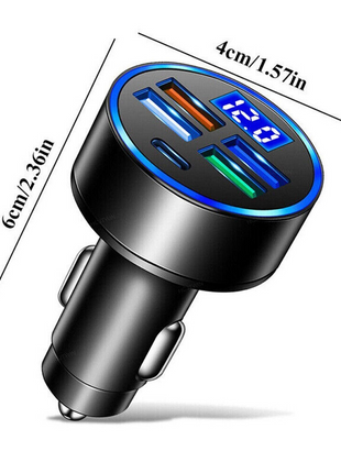 5 USB Port Super Fast Car Charger Adapter For iPhone Samsung Android Puce Gaia