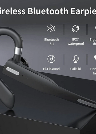 Trucker Wireless Headset Bluetooth 5.1 Earpiece Dual Mic Earbud Noise Puce Gaia