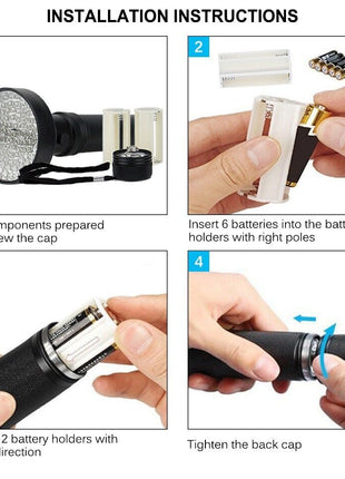 UV Ultraviolet Light 100 LED Flashlight BlackLight 395nM Inspection Puce Gaia