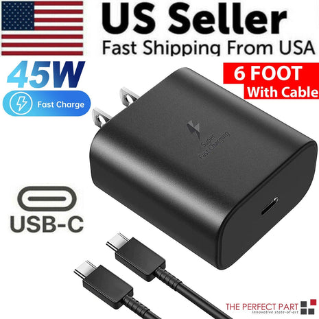 45W USB-C Super Fast Wall Charger + 6FT Cable For Samsung Galaxy S20 Puce Gaia