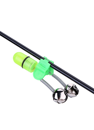 10/40 PC LED Night Fishing Bite Bait Alarm 2 Bells Light Rod Tip Clip Puce Gaia
