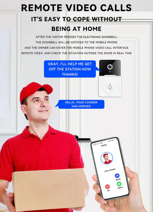 Wireless Security WiFi Smart Doorbell Intercom Video Camera Bell Chime Puce Gaia