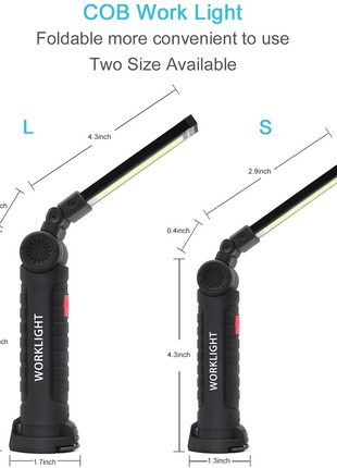 Rechargeable LED COB Work Light Mechanic Flashlight Lamp Magnetic Base Puce Gaia