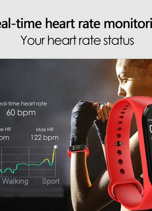 M4 Smart Watch Band Blood Pressure Bracelet Wristband Fitness Tracker Puce Gaia