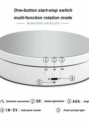 360° Electric Motorized Rotating Display Stand Jewelry Photography Puce Gaia