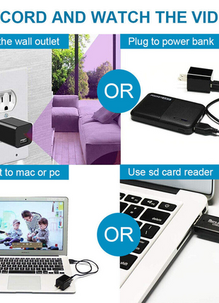 Mini Hidden Camera Home Security Nanny Cam Full HD 1080P DVR Night Puce Gaia