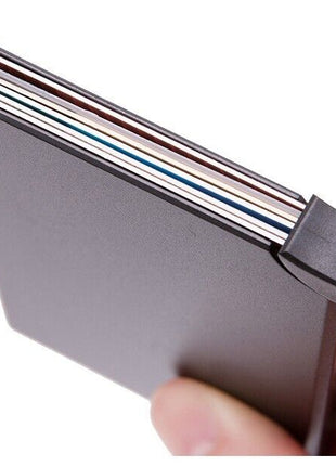 Mens RFID Blocking Slim Money Clip Carbon Fiber Wallet ID Credit Card Puce Gaia