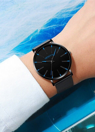 Waterproof Men's Watch Stainless Steel Quartz Luminous Classic Watches Puce Gaia