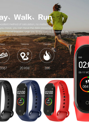 M4 Smart Watch Band Blood Pressure Bracelet Wristband Fitness Tracker Puce Gaia