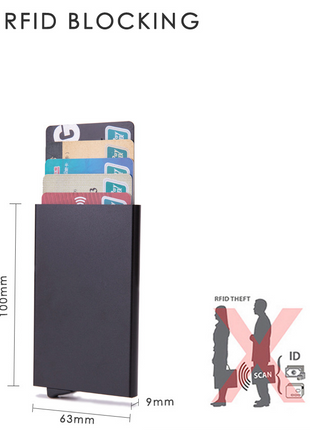 Mens RFID Blocking Slim Money Clip Carbon Fiber Wallet ID Credit Card Puce Gaia