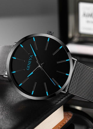 Waterproof Men's Watch Stainless Steel Quartz Luminous Classic Watches Puce Gaia