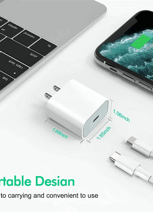 2024 20W USB-C Fast Charger PD Adapter Cable For iPhone 14/13/12/11 XR Puce Gaia