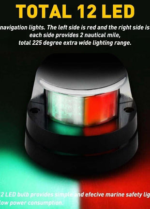 Waterproof Boat Navigation Light LED Bow Marine Front Pontoon Lamp Red Puce Gaia